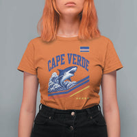 Cape Verde Blue Sharks Ocean Wave Graphic T Shirt For Women Cabo Verde Pride Sports Fans