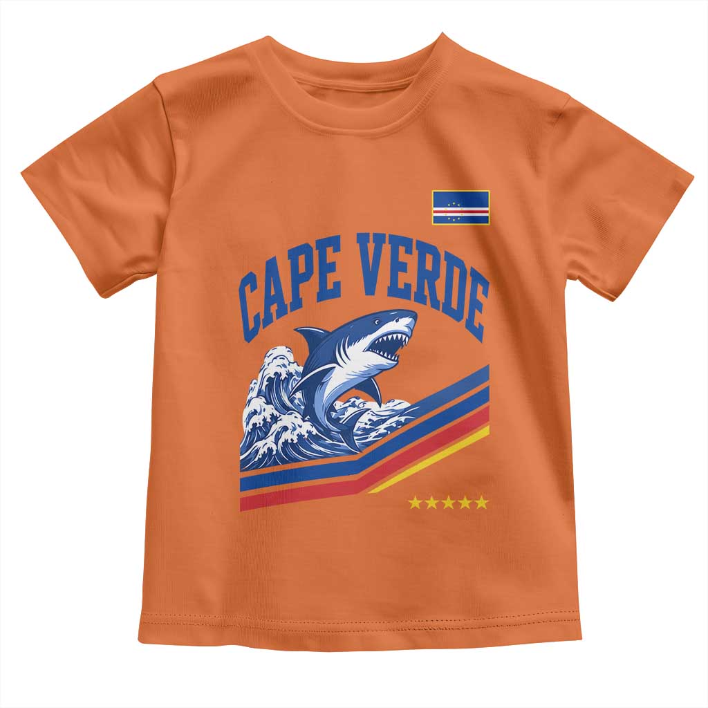 Cape Verde Blue Sharks Ocean Wave Graphic Toddler T Shirt Cabo Verde Pride Sports Fans