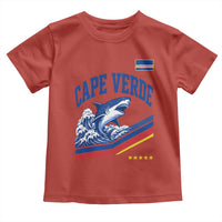 Cape Verde Blue Sharks Ocean Wave Graphic Toddler T Shirt Cabo Verde Pride Sports Fans
