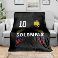 Colombia Soccer Sports Graphic Number 10 Jersey Style Throw Blanket Proud Colombian Football Fans Game Day Pride