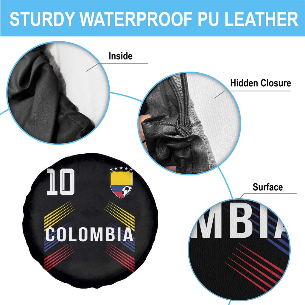 Colombia Soccer Sports Graphic Number 10 Jersey Style Spare Tire Cover Proud Colombian Football Fans Game Day Pride