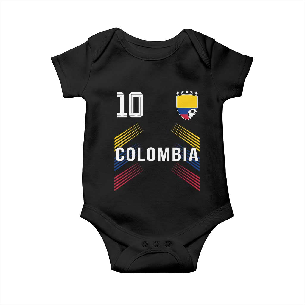 Colombia Soccer Sports Graphic Number 10 Jersey Style Baby Onesie Proud Colombian Football Fans Game Day Pride