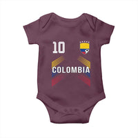 Colombia Soccer Sports Graphic Number 10 Jersey Style Baby Onesie Proud Colombian Football Fans Game Day Pride