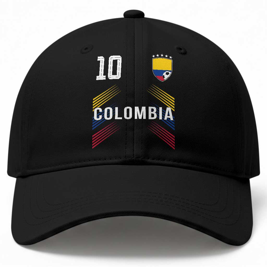 Colombia Soccer Sports Graphic Number 10 Jersey Style Baseball Cap Proud Colombian Football Fans Game Day Pride
