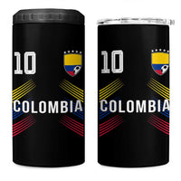 Colombia Soccer Sports Graphic Number 10 Jersey Style 4 in 1 Can Cooler Tumbler Proud Colombian Football Fans Game Day Pride