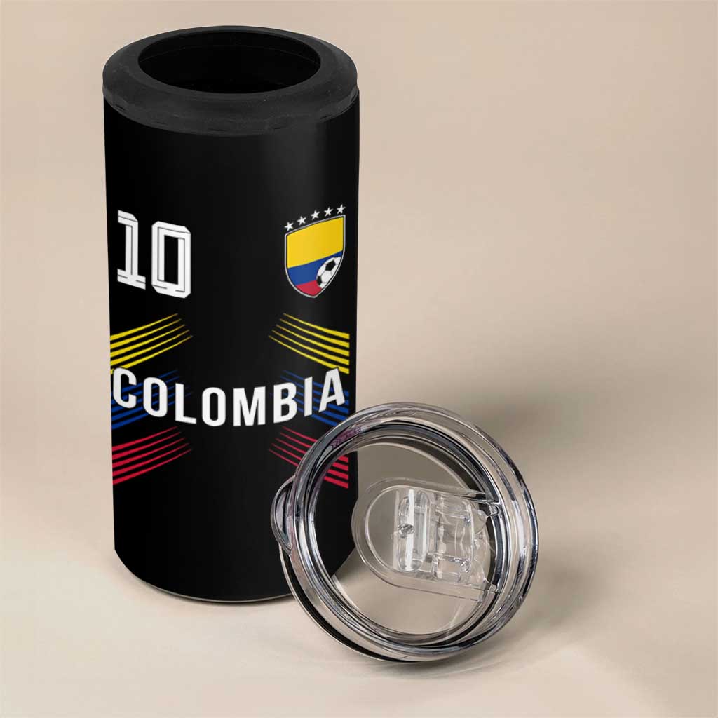 Colombia Soccer Sports Graphic Number 10 Jersey Style 4 in 1 Can Cooler Tumbler Proud Colombian Football Fans Game Day Pride