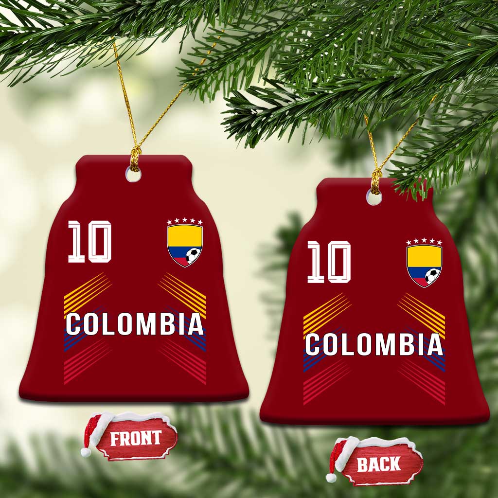 Colombia Soccer Sports Graphic Number 10 Jersey Style Ceramic Ornament Proud Colombian Football Fans Game Day Pride