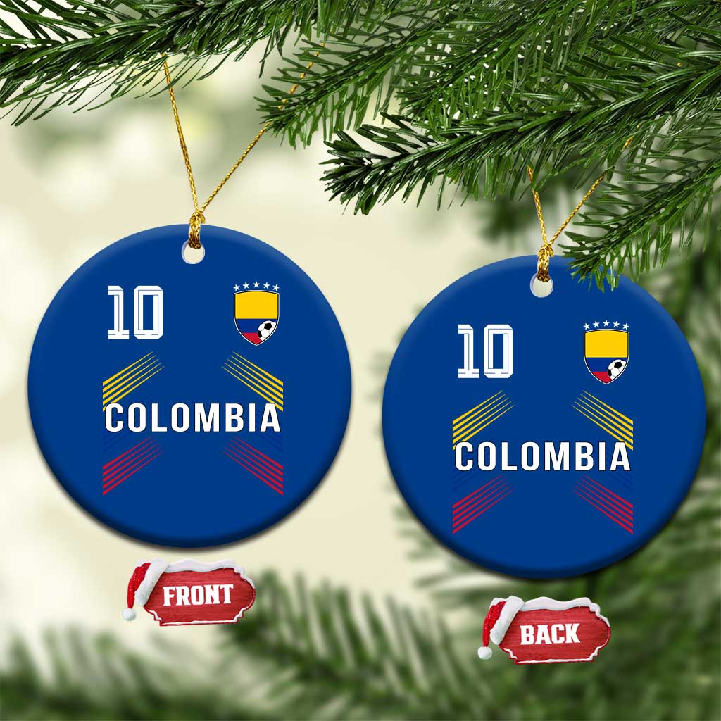 Colombia Soccer Sports Graphic Number 10 Jersey Style Ceramic Ornament Proud Colombian Football Fans Game Day Pride