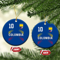 Colombia Soccer Sports Graphic Number 10 Jersey Style Ceramic Ornament Proud Colombian Football Fans Game Day Pride