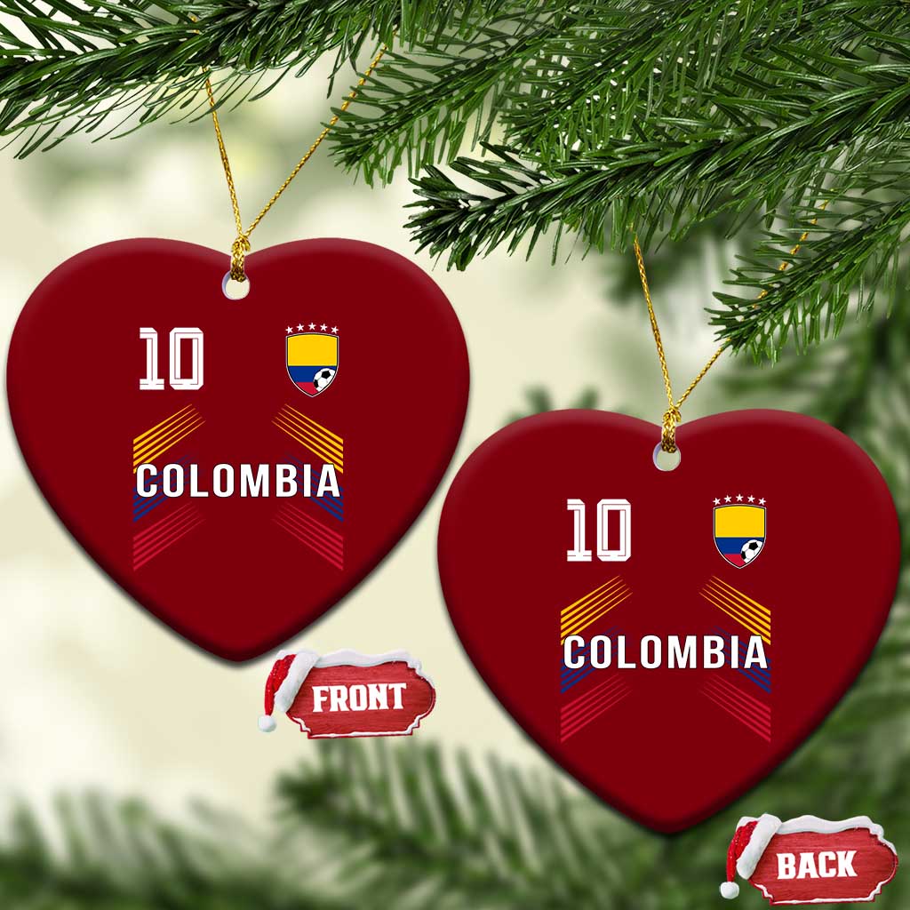 Colombia Soccer Sports Graphic Number 10 Jersey Style Ceramic Ornament Proud Colombian Football Fans Game Day Pride