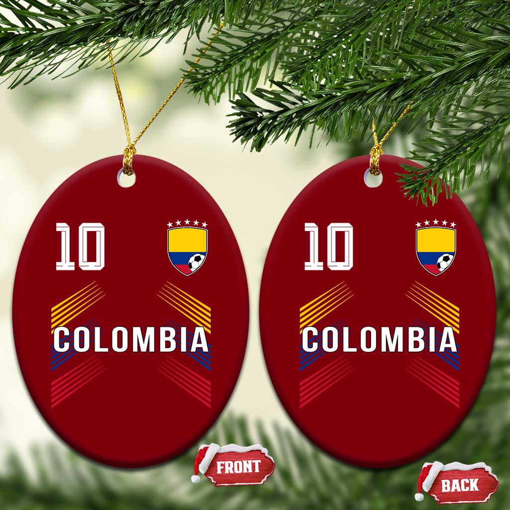 Colombia Soccer Sports Graphic Number 10 Jersey Style Ceramic Ornament Proud Colombian Football Fans Game Day Pride