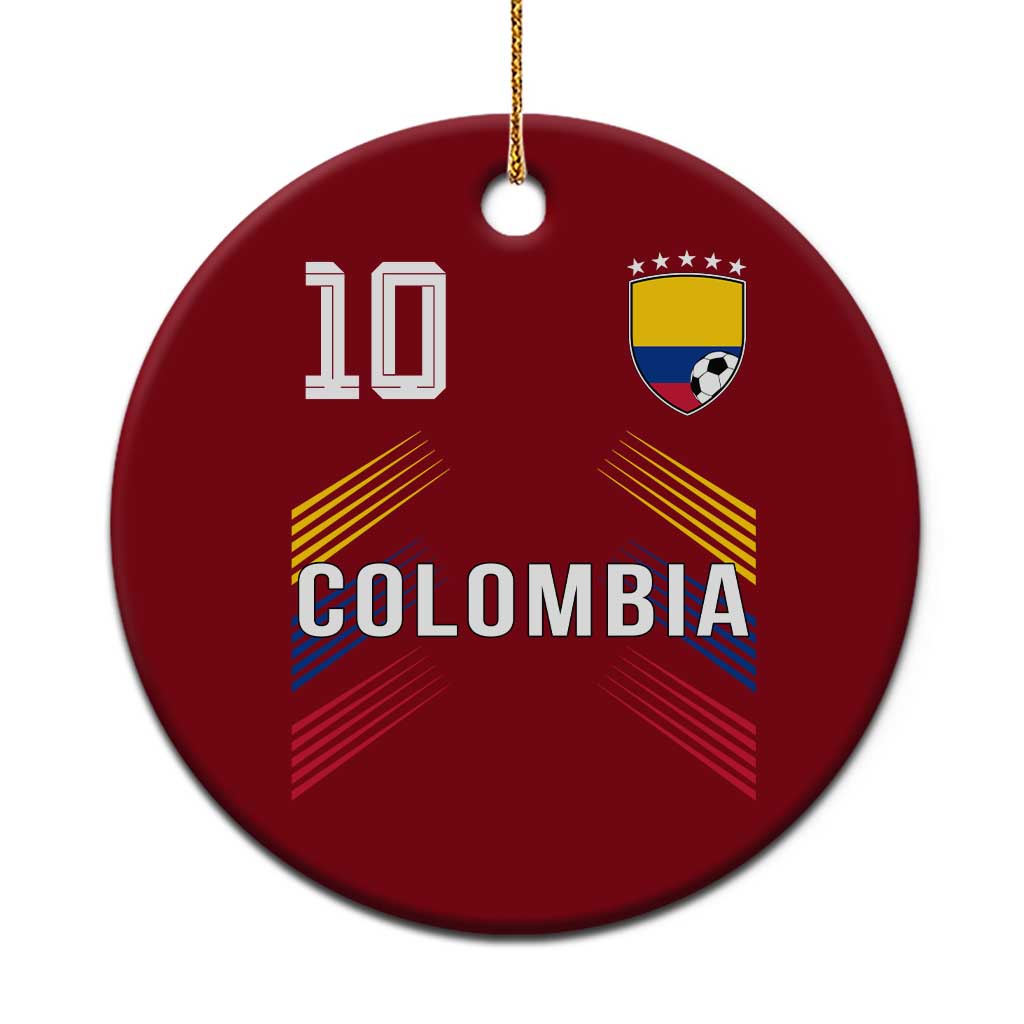 Colombia Soccer Sports Graphic Number 10 Jersey Style Ceramic Ornament Proud Colombian Football Fans Game Day Pride