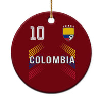 Colombia Soccer Sports Graphic Number 10 Jersey Style Ceramic Ornament Proud Colombian Football Fans Game Day Pride