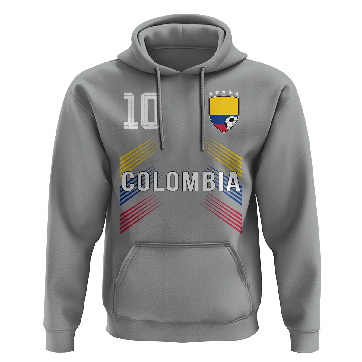 Colombia Soccer Sports Graphic Number 10 Jersey Style Hoodie Proud Colombian Football Fans Game Day Pride