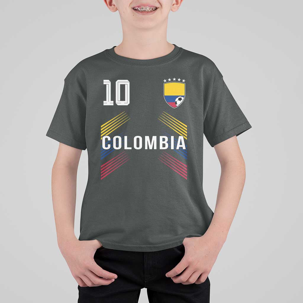 Colombia Soccer Sports Graphic Number 10 Jersey Style T Shirt For Kid Proud Colombian Football Fans Game Day Pride