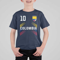 Colombia Soccer Sports Graphic Number 10 Jersey Style T Shirt For Kid Proud Colombian Football Fans Game Day Pride