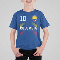 Colombia Soccer Sports Graphic Number 10 Jersey Style T Shirt For Kid Proud Colombian Football Fans Game Day Pride
