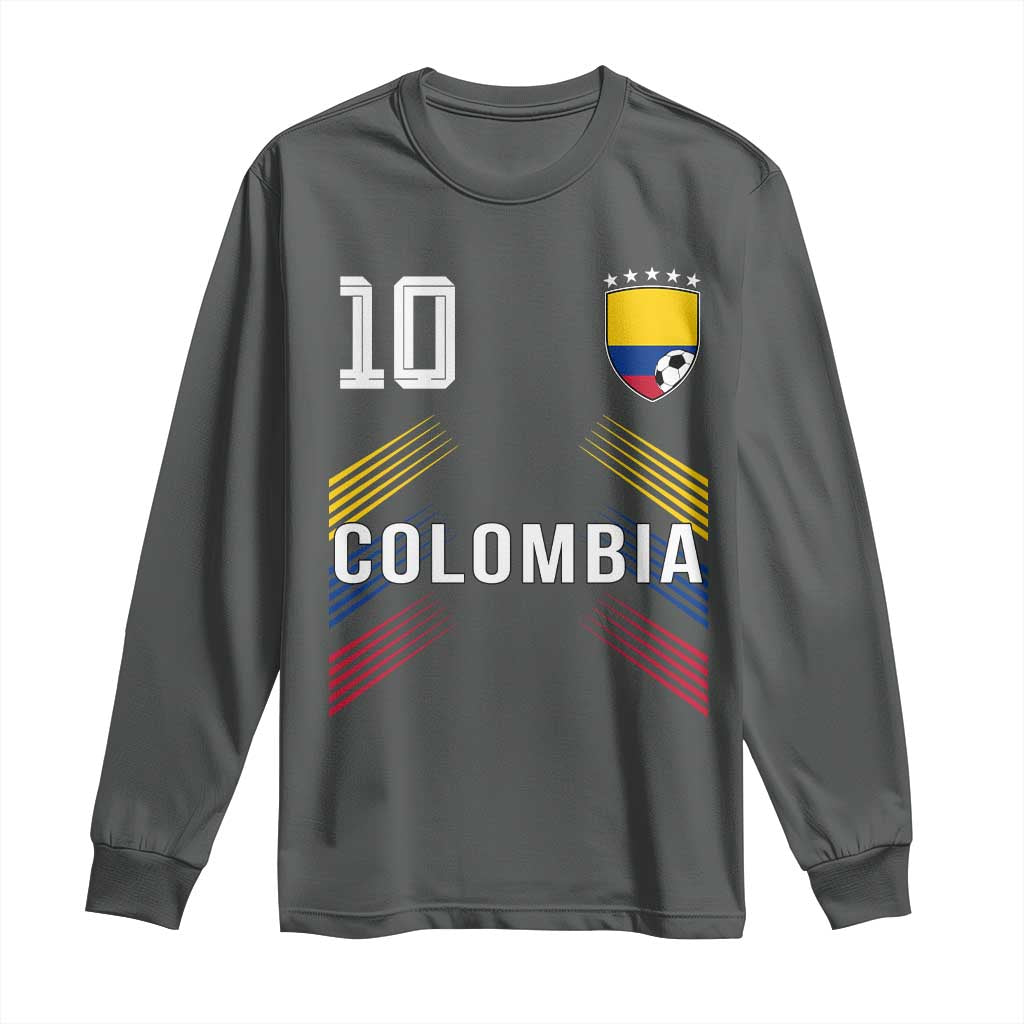 Colombia Soccer Sports Graphic Number 10 Jersey Style Long Sleeve Shirt Proud Colombian Football Fans Game Day Pride