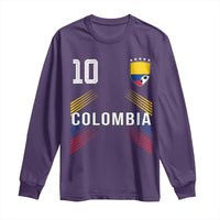 Colombia Soccer Sports Graphic Number 10 Jersey Style Long Sleeve Shirt Proud Colombian Football Fans Game Day Pride