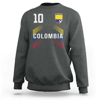 Colombia Soccer Sports Graphic Number 10 Jersey Style Sweatshirt Proud Colombian Football Fans Game Day Pride