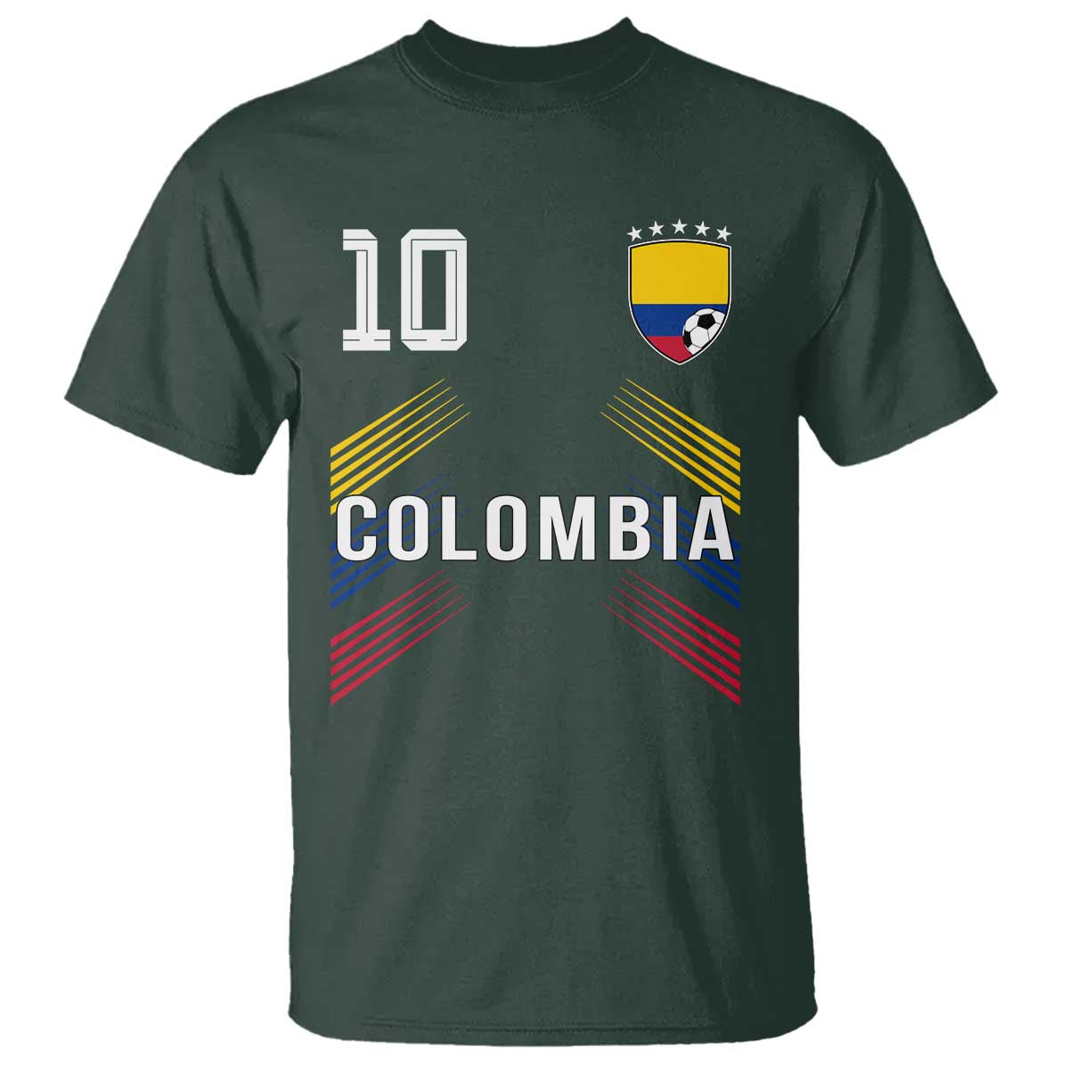 Colombia Soccer Sports Graphic Number 10 Jersey Style T Shirt Proud Colombian Football Fans Game Day Pride