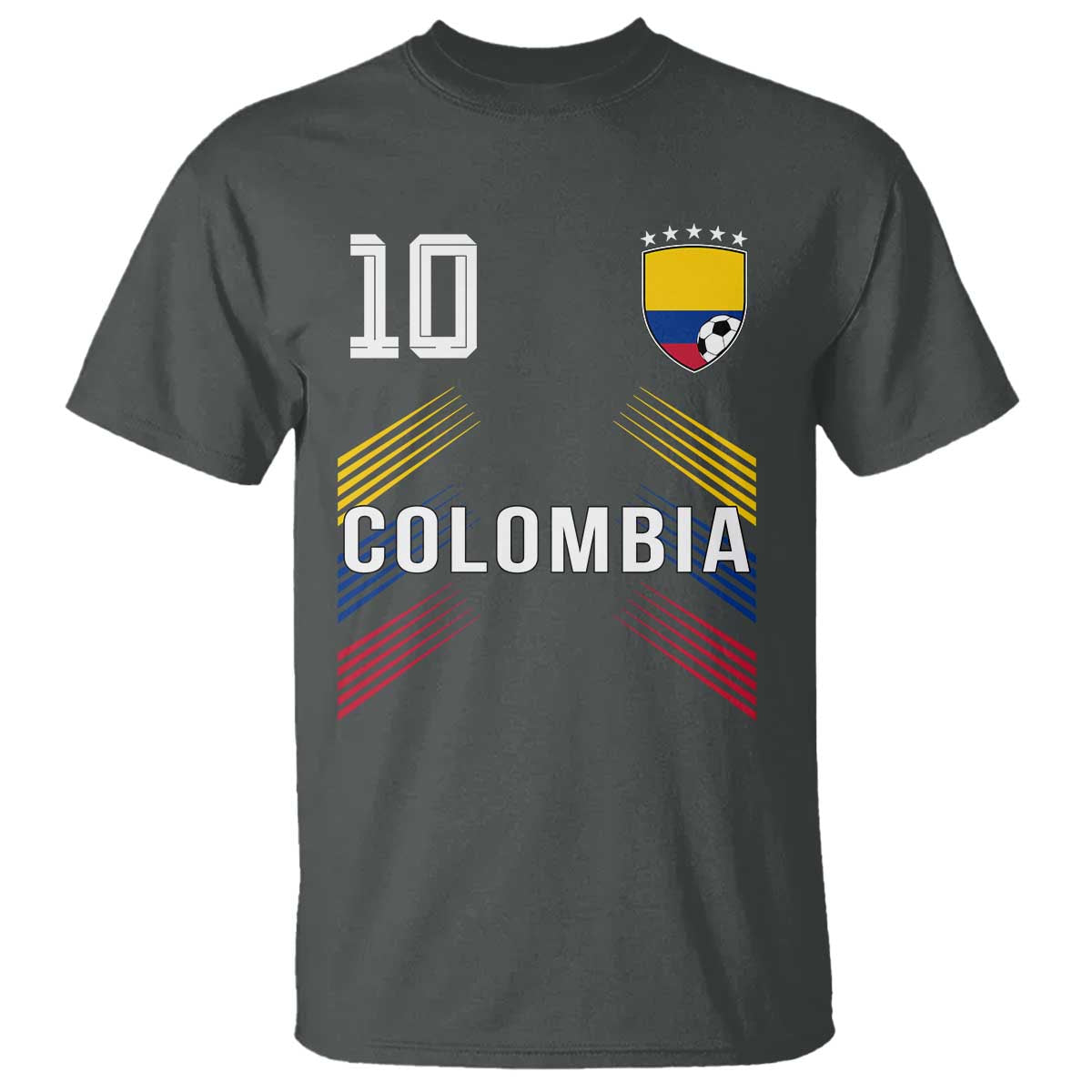 Colombia Soccer Sports Graphic Number 10 Jersey Style T Shirt Proud Colombian Football Fans Game Day Pride
