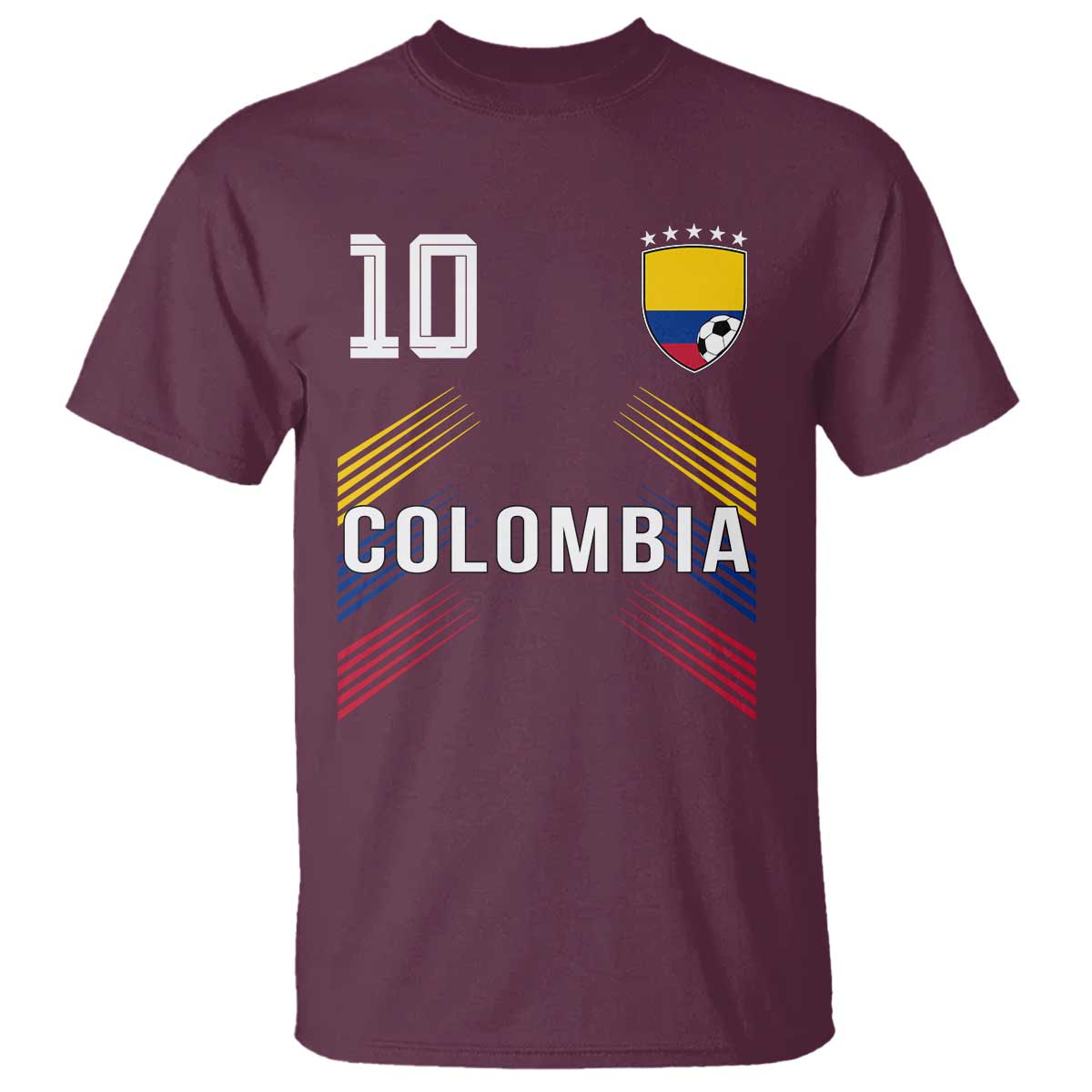 Colombia Soccer Sports Graphic Number 10 Jersey Style T Shirt Proud Colombian Football Fans Game Day Pride