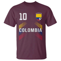 Colombia Soccer Sports Graphic Number 10 Jersey Style T Shirt Proud Colombian Football Fans Game Day Pride