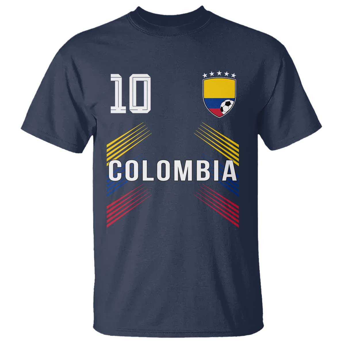 Colombia Soccer Sports Graphic Number 10 Jersey Style T Shirt Proud Colombian Football Fans Game Day Pride