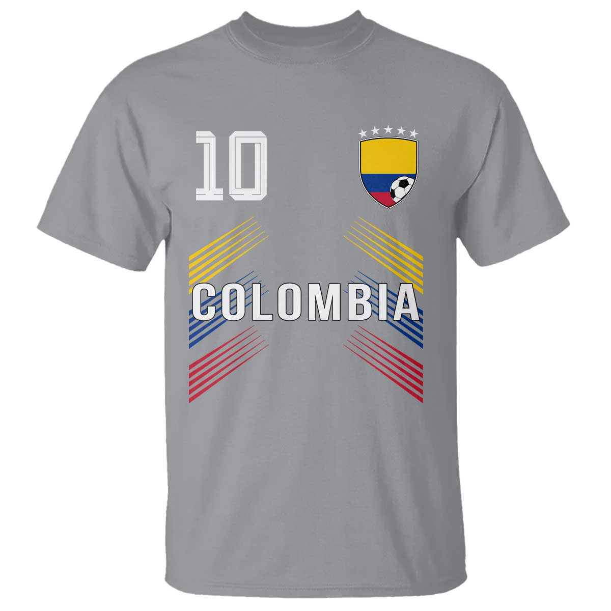 Colombia Soccer Sports Graphic Number 10 Jersey Style T Shirt Proud Colombian Football Fans Game Day Pride