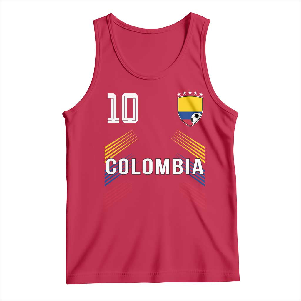 Colombia Soccer Sports Graphic Number 10 Jersey Style Tank Top Proud Colombian Football Fans Game Day Pride