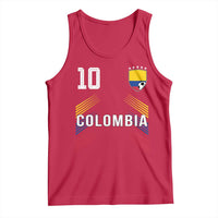 Colombia Soccer Sports Graphic Number 10 Jersey Style Tank Top Proud Colombian Football Fans Game Day Pride