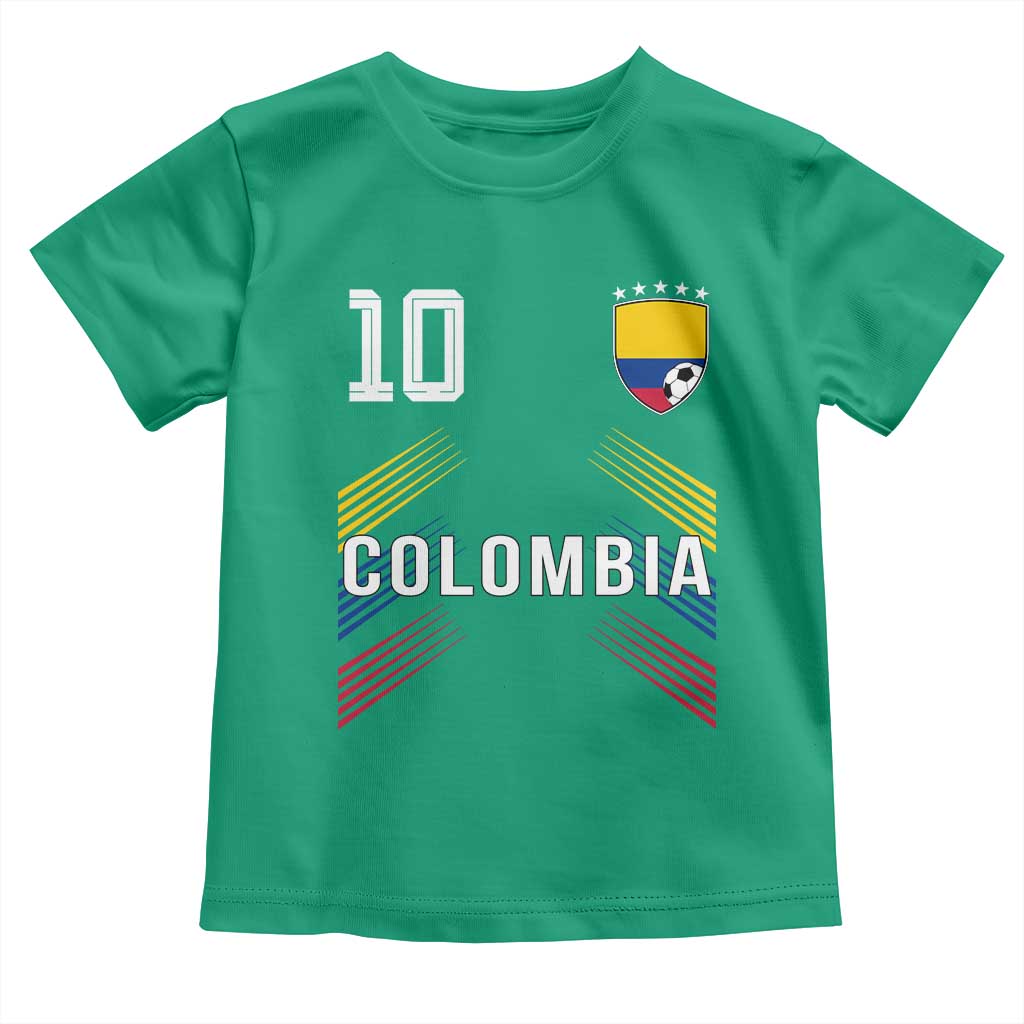 Colombia Soccer Sports Graphic Number 10 Jersey Style Toddler T Shirt Proud Colombian Football Fans Game Day Pride