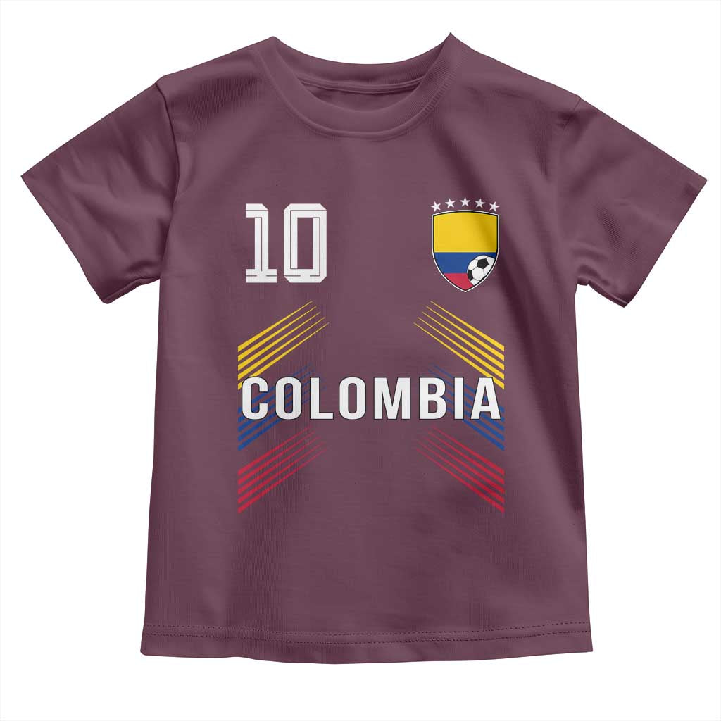 Colombia Soccer Sports Graphic Number 10 Jersey Style Toddler T Shirt Proud Colombian Football Fans Game Day Pride