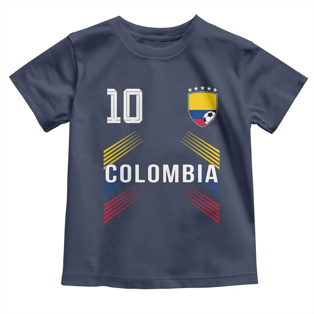 Colombia Soccer Sports Graphic Number 10 Jersey Style Toddler T Shirt Proud Colombian Football Fans Game Day Pride