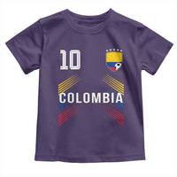 Colombia Soccer Sports Graphic Number 10 Jersey Style Toddler T Shirt Proud Colombian Football Fans Game Day Pride