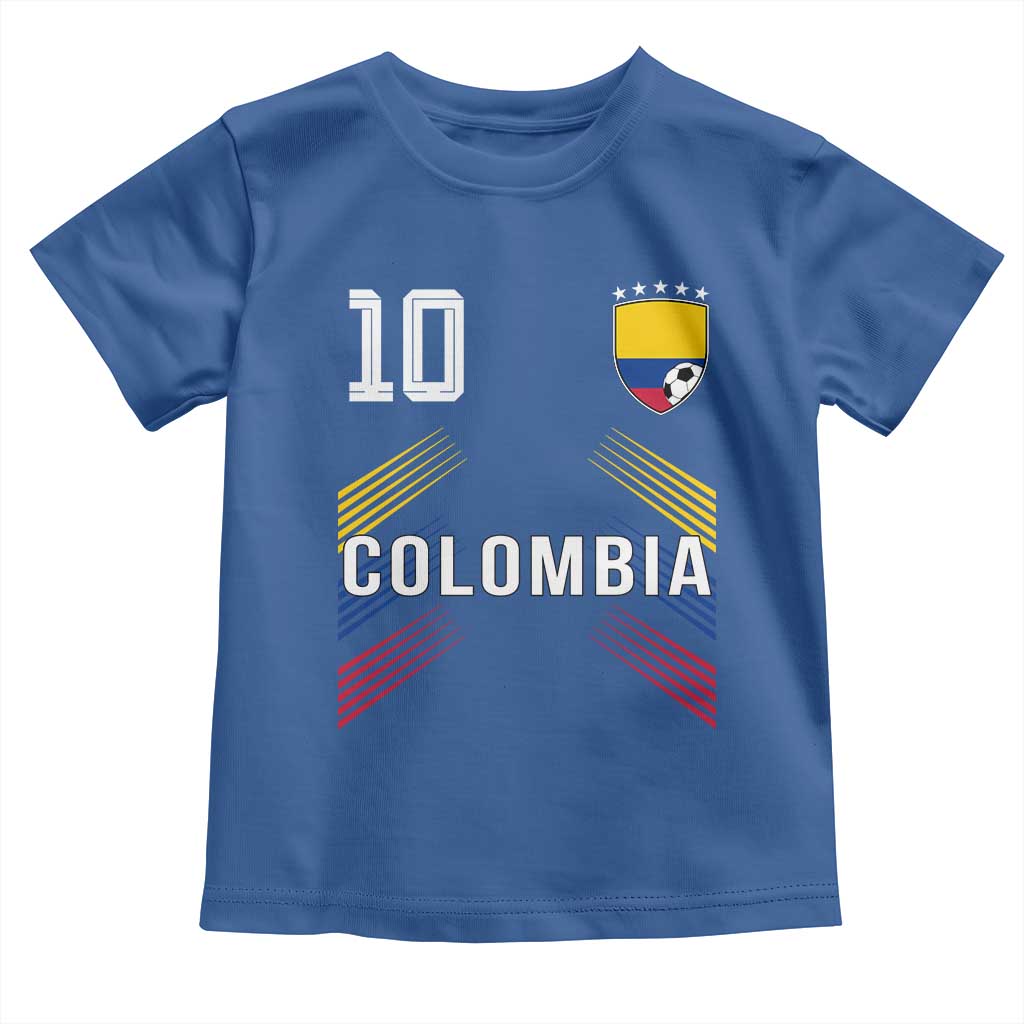 Colombia Soccer Sports Graphic Number 10 Jersey Style Toddler T Shirt Proud Colombian Football Fans Game Day Pride