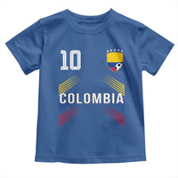 Colombia Soccer Sports Graphic Number 10 Jersey Style Toddler T Shirt Proud Colombian Football Fans Game Day Pride