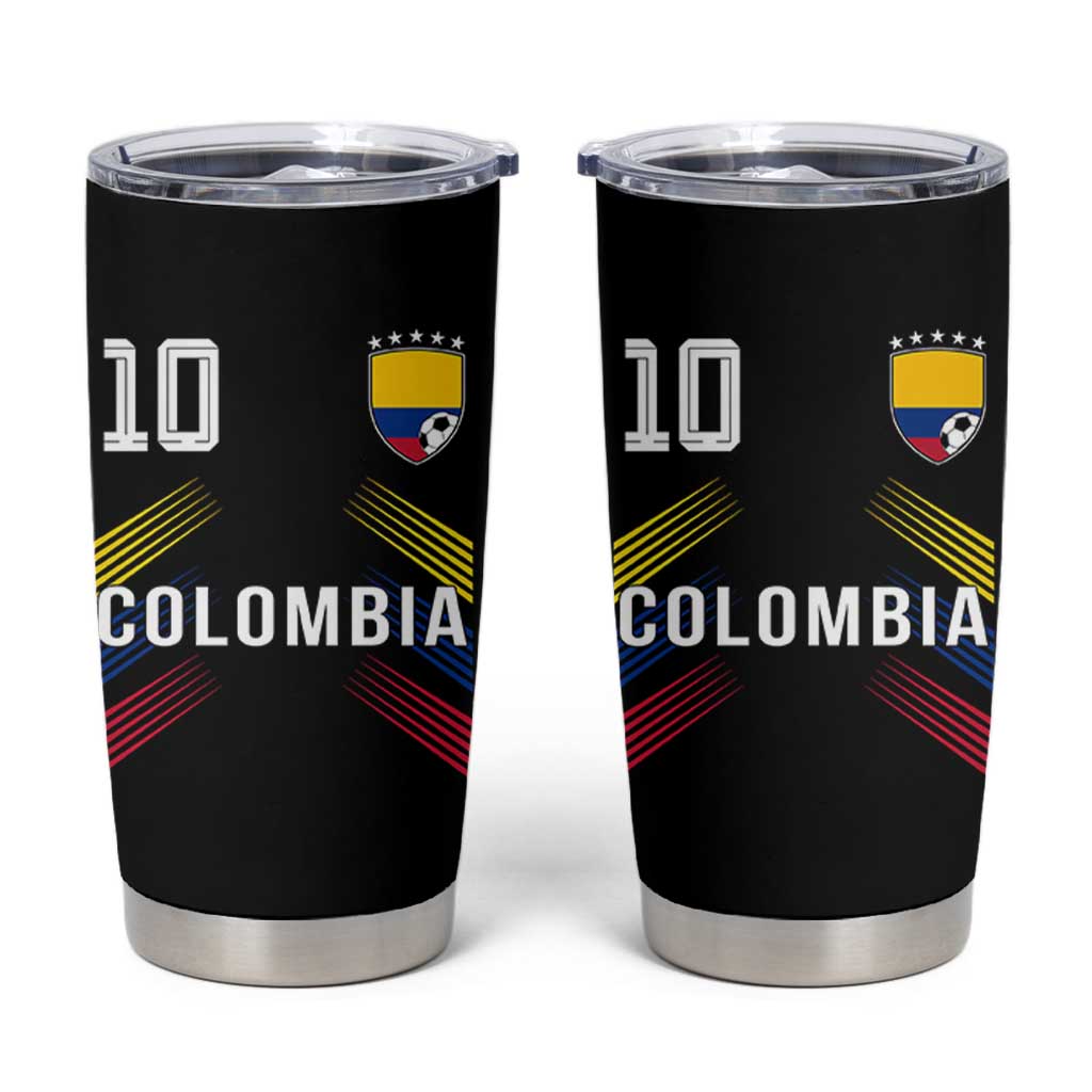 Colombia Soccer Sports Graphic Number 10 Jersey Style Tumbler Cup Proud Colombian Football Fans Game Day Pride