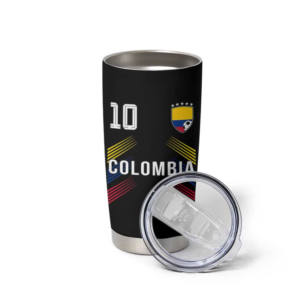 Colombia Soccer Sports Graphic Number 10 Jersey Style Tumbler Cup Proud Colombian Football Fans Game Day Pride