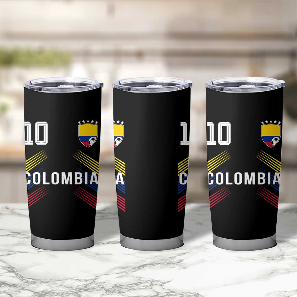 Colombia Soccer Sports Graphic Number 10 Jersey Style Tumbler Cup Proud Colombian Football Fans Game Day Pride