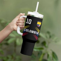 Colombia Soccer Sports Graphic Number 10 Jersey Style Tumbler With Handle Proud Colombian Football Fans Game Day Pride