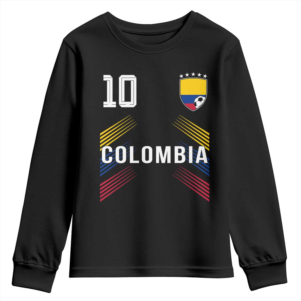 Colombia Soccer Sports Graphic Number 10 Jersey Style Youth Sweatshirt Proud Colombian Football Fans Game Day Pride