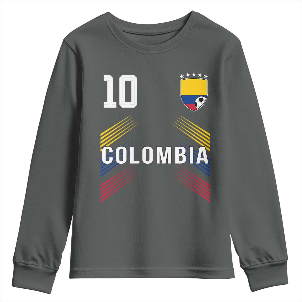 Colombia Soccer Sports Graphic Number 10 Jersey Style Youth Sweatshirt Proud Colombian Football Fans Game Day Pride