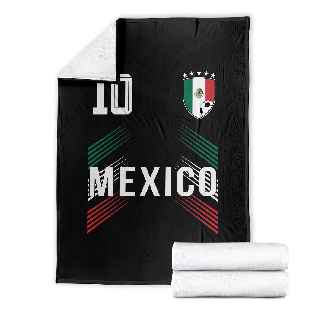 Mexico Soccer Sports Graphic Number 10 Jersey Style Throw Blanket Proud Mexican Football Fans Game Day Pride