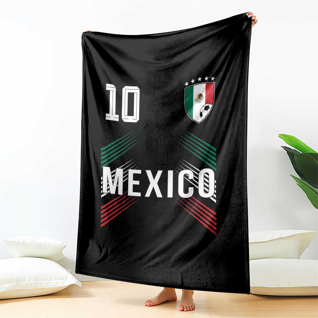 Mexico Soccer Sports Graphic Number 10 Jersey Style Throw Blanket Proud Mexican Football Fans Game Day Pride