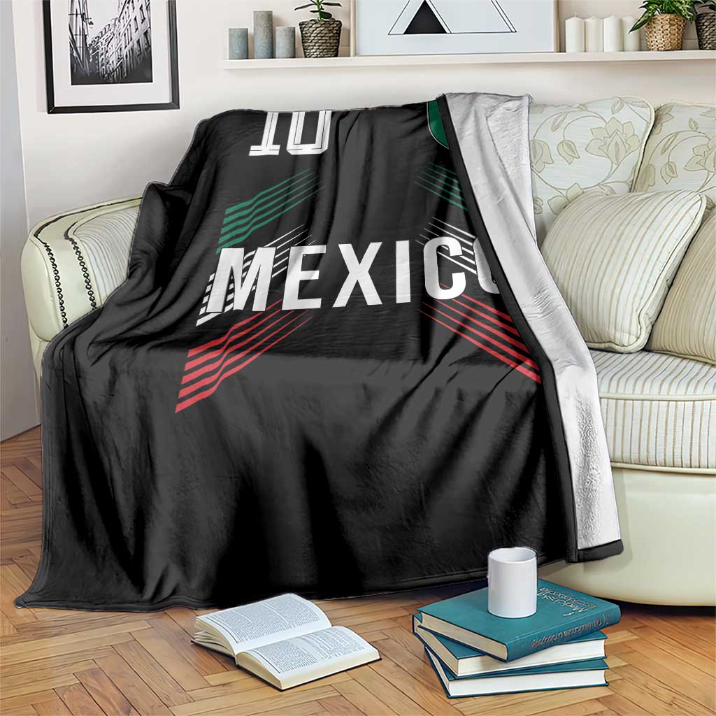 Mexico Soccer Sports Graphic Number 10 Jersey Style Throw Blanket Proud Mexican Football Fans Game Day Pride