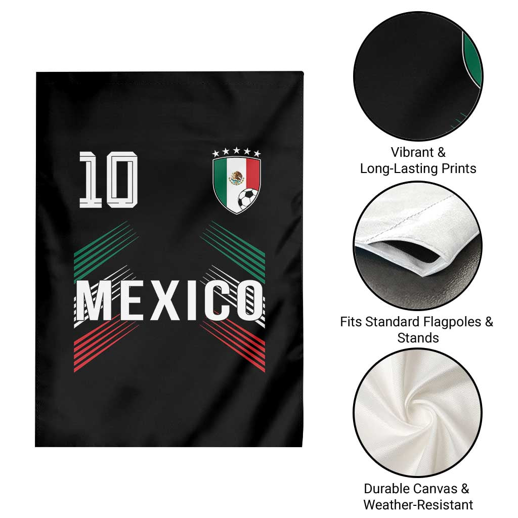 Mexico Soccer Sports Graphic Number 10 Jersey Style Garden Flag Proud Mexican Football Fans Game Day Pride