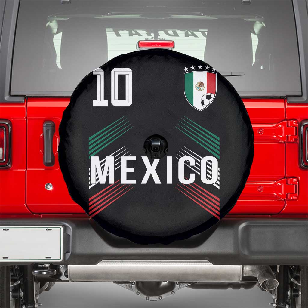Mexico Soccer Sports Graphic Number 10 Jersey Style Spare Tire Cover Proud Mexican Football Fans Game Day Pride