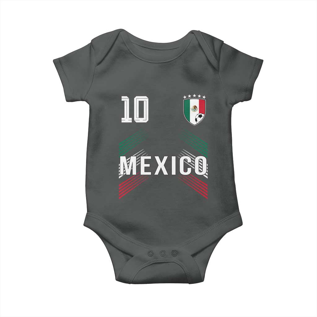 Mexico Soccer Sports Graphic Number 10 Jersey Style Baby Onesie Proud Mexican Football Fans Game Day Pride